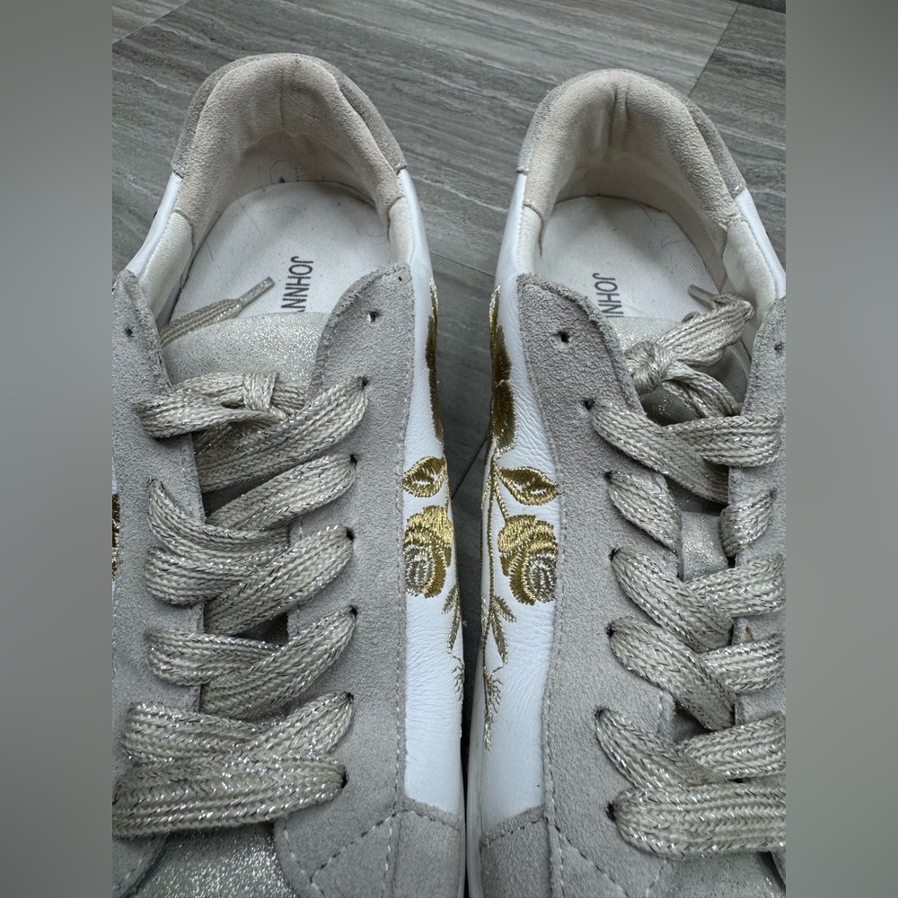 Johnny Was Vixie Floral Embroidered Low Top Sneakers Womens Size 8.5 - Picture 11 of 12